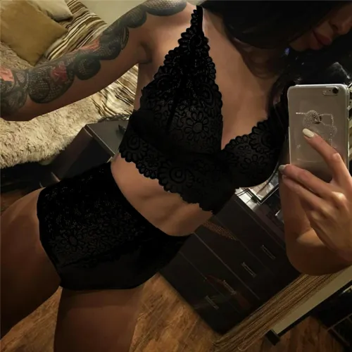 Fetish Underwear with Panties Sheer Erotic Lingerie Set PQBS273B