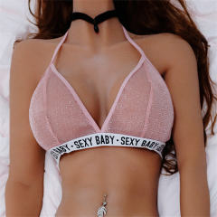 Women Bikini Bra Sexy Tops Girl Baby Letter Printing Sleep Underwear PQBS304B