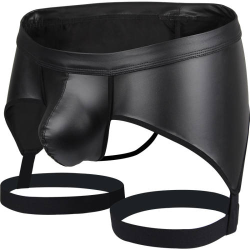 Patent Leather Sexy Nightclub Low Waist T Pants Men Gay Thong PQA4-52A