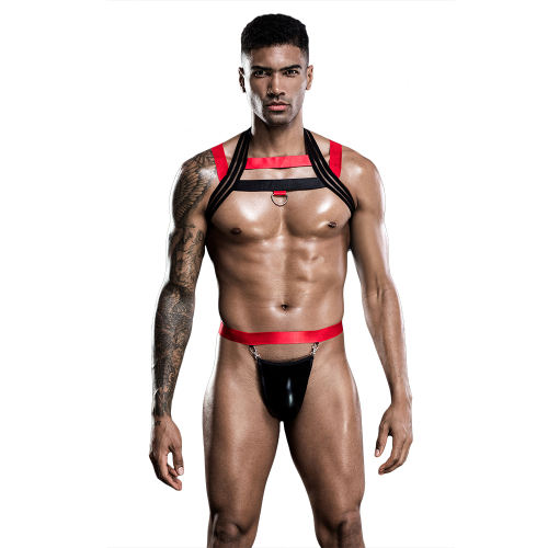 Men's Sexy Underwear Patent Leather Nightclub Midnight Charm Tease Uniform PQ7258
