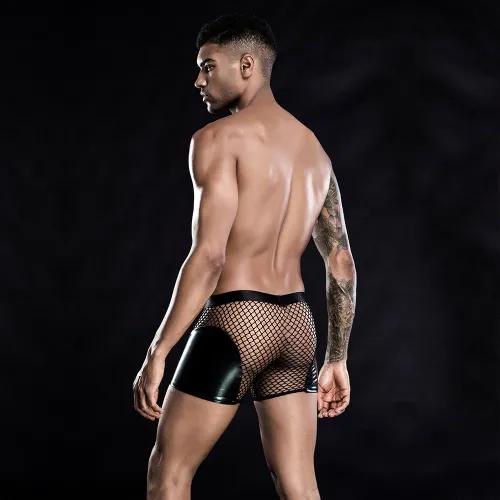 Men's Sexy Underwear Big Mesh U-convex Boxer Briefs Shorts PQ7266 ML-06