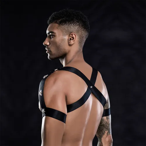 Sexy Underwear Men Game Role Playing Suit Imitation Leather Hollow Uniform PQ7259