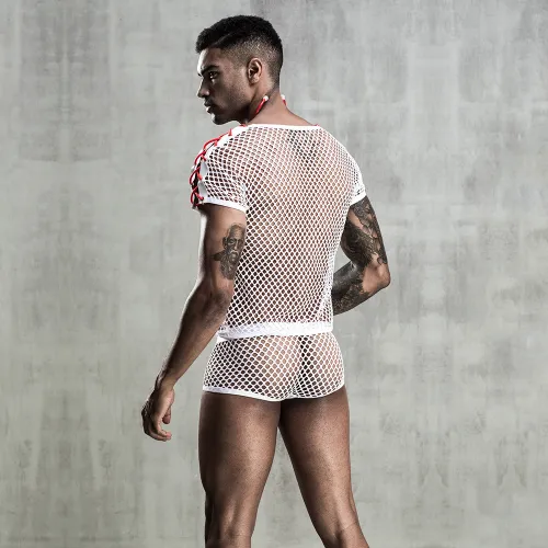 Sexy Doctor Costume For Men Gay Underwear Night Club Nurse Cosplay Uniform PQ7212