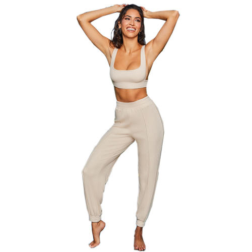 Camisole Tops Slim Sport Pants Leisure Yoga Set For Women PQLQ003