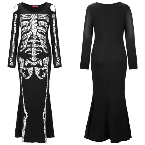 Halloween Ghost Uniform Horror Skeleton Costume Performance Clothing PQX053