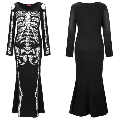 Halloween Ghost Uniform Horror Skeleton Costume Performance Clothing PQX053