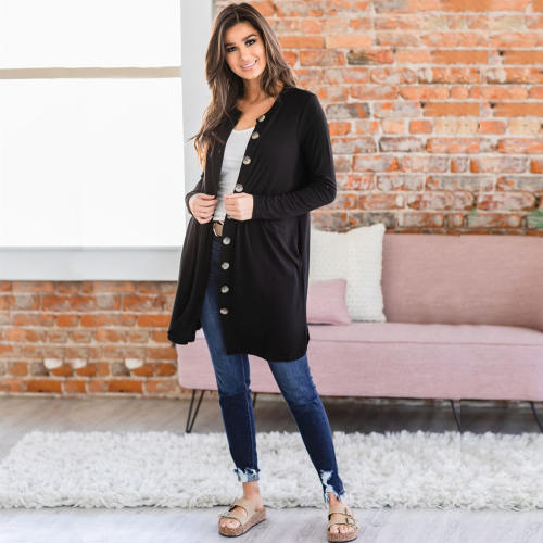 V-neck Casual Dress Winter Long Sleeve Cardigan Women Sweater PQLQ024C