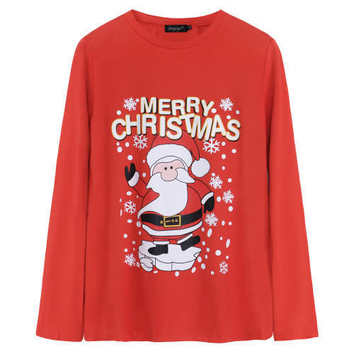 Long Sleeve Party Tops Christmas Printing Sweater Autumn T-shirt PQ22913C