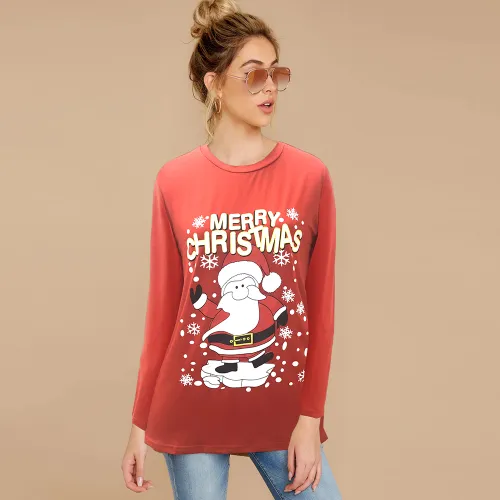 Long Sleeve Party Tops Christmas Printing Sweater Autumn T-shirt PQ22913C