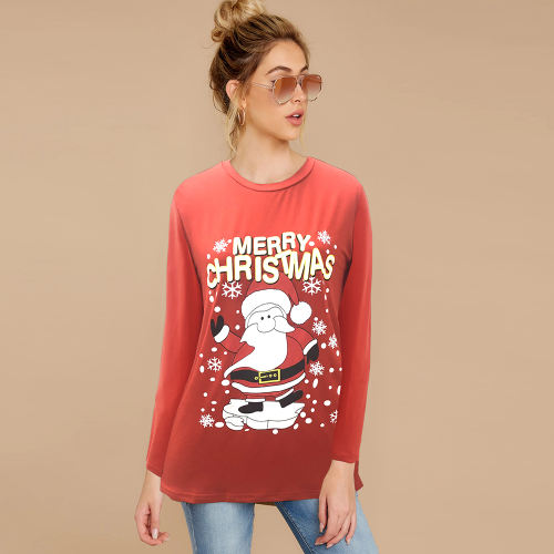 Long Sleeve Party Tops Christmas Printing Sweater Autumn T-shirt PQ22913C