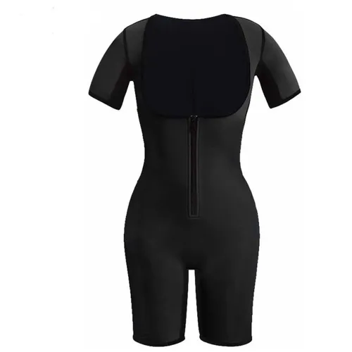 Neoprene Sauna Sweating Vest Zipper Bodysuit Women Slimming Tracksuit PQYR066B
