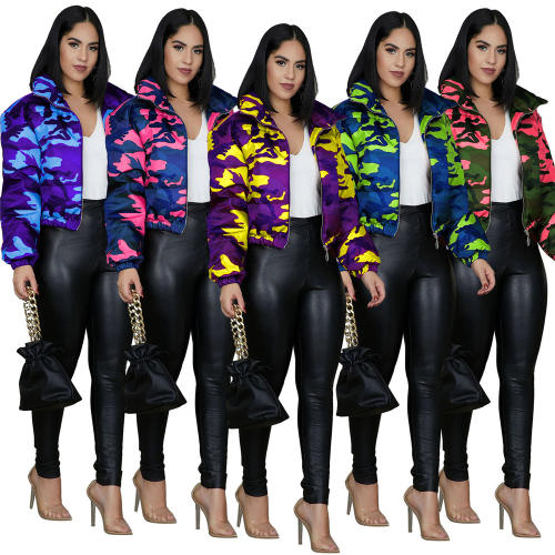 Fashion Clothing Winter Cotton Coat Autumn Camouflage Jacket PQUJ4551C