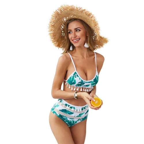 Sexy High Waist Swimwear Backless Fringed Bikini For Women PQ19029C