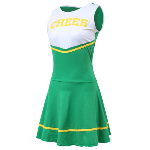 Green Color Cheerleaders Costume for Women School Girl Sport Uniform PQMR40E