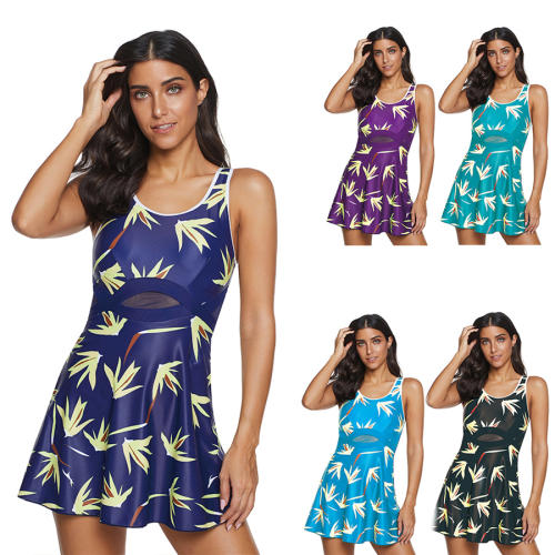 Women Super Size Floral Swimdress Digital Printed Beach Dress PQ2026D [OUT OF STOCK]