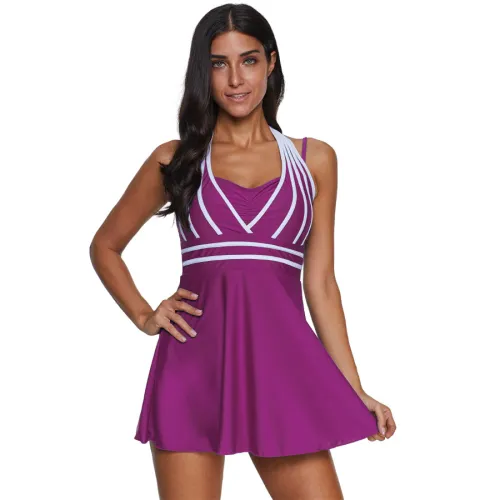 Women Super Size Swimwear 4XL Striped Beachwear Push-up Swimsuit PQ2035A