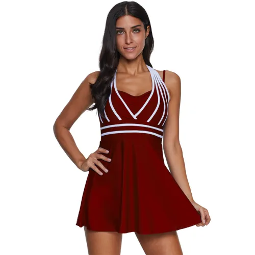Striped Beachwear Push-up Swimsuit Women Super Size Swimwear PQ2035B