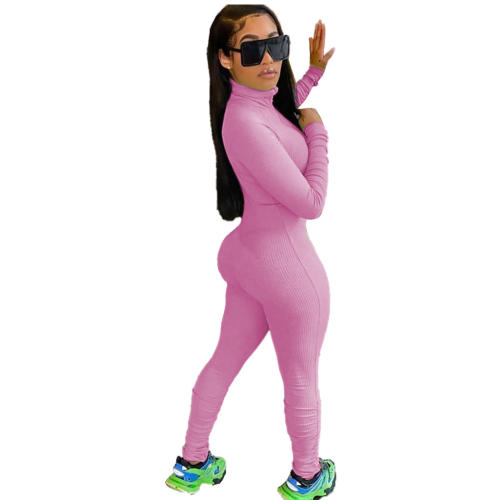 Sexy Jumpsuit For Women Solid Color Pit Striped Nightclub Wear PQAJ4108D
