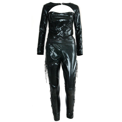 Sexy PVC Catwomen Costume Faux Leather Night Club Uniform PQCAT001