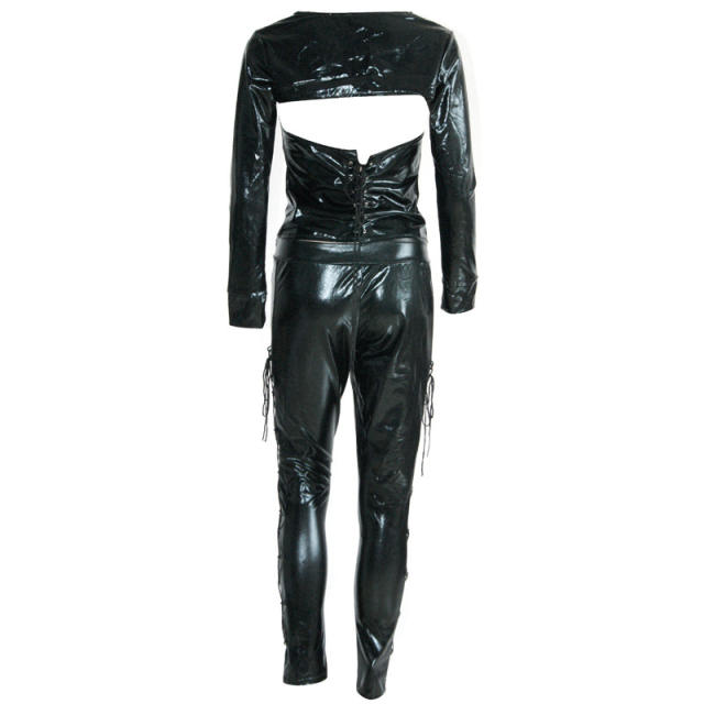 Sexy PVC Catwomen Costume Faux Leather Night Club Uniform PQCAT001