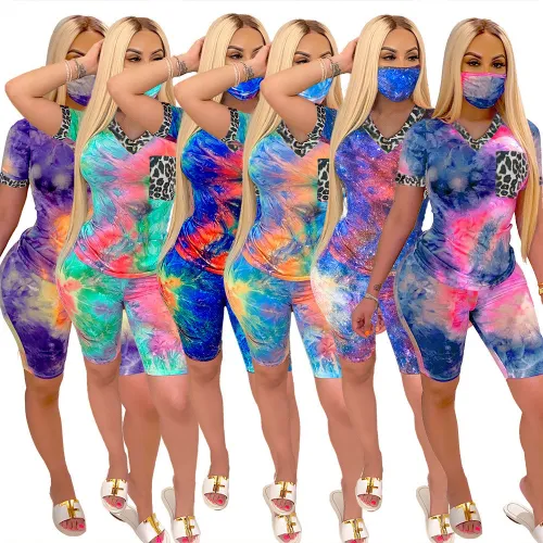 Tie-dyed Sweetheart Neck Sports Wear Casual Fashion Home Shorts PQ6096A