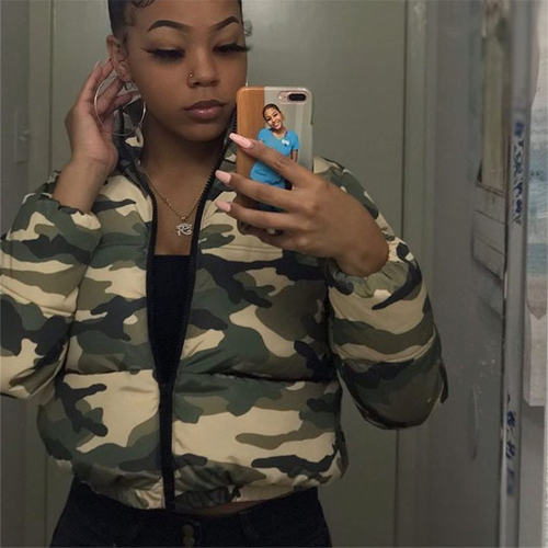 Women Camouflage Coat Printed Dyed Down Jacket Quilted Jacket PQ4552