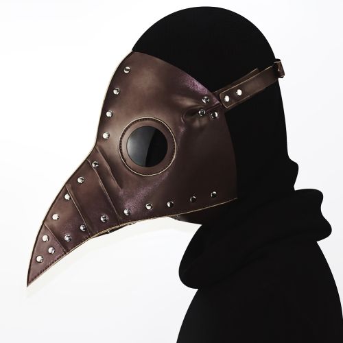 Brown Halloween Party Props Steampunk Plague Beak Mask PQHG074B
