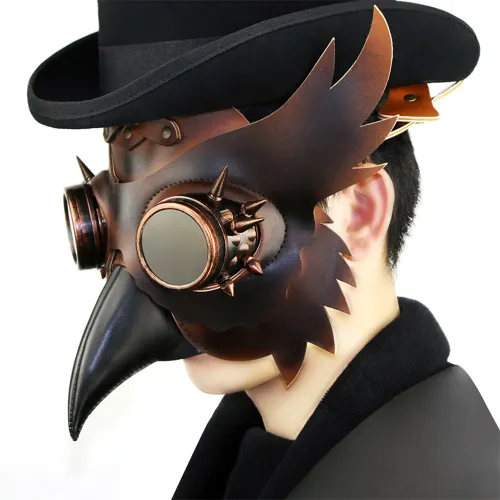 Steampunk Plague Beak Mask Faux Leather PU Halloween Bar Props PQHG091