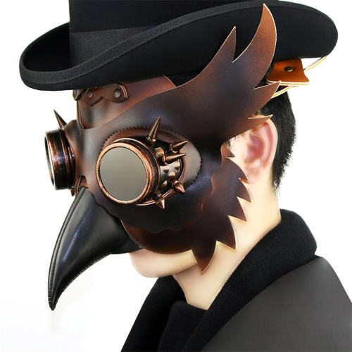 Steampunk Plague Beak Mask Faux Leather PU Halloween Bar Props PQHG091