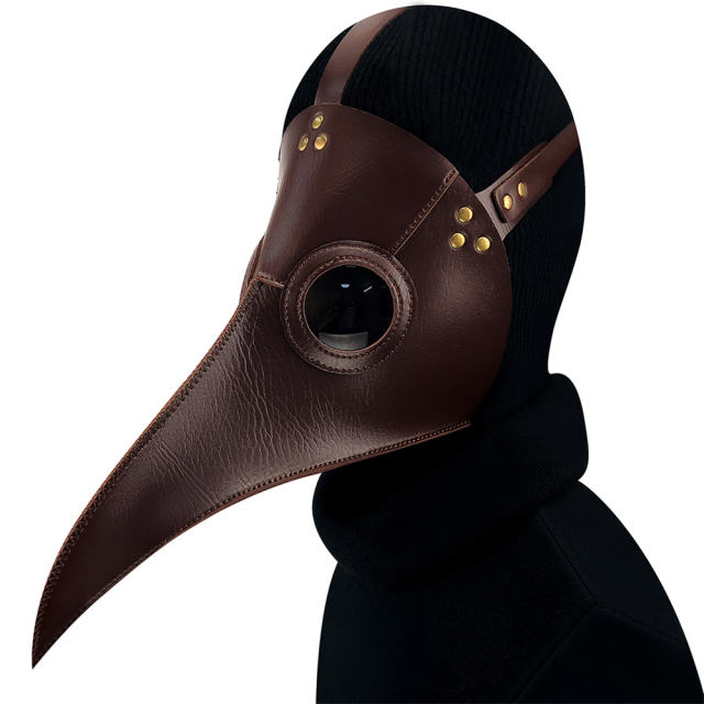 Steampunk PU Plague Bird Long Beak Mask Halloween Props PQHG107