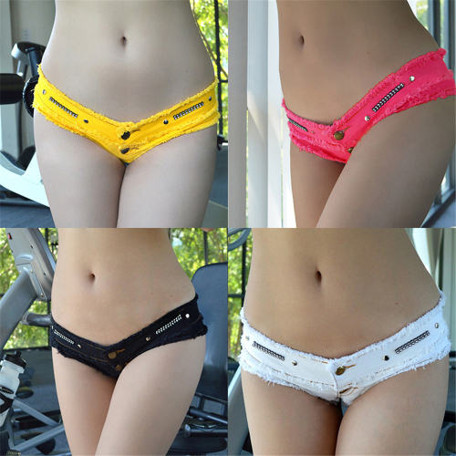 Sexy Rhinestone Micro Short Club Wear Denim Shorts Hot Pants PQMLY619B