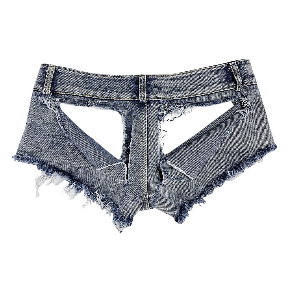 Hollow Out Denim Shorts Sexy Women Jeans Hot Pants Low Waist Ripped