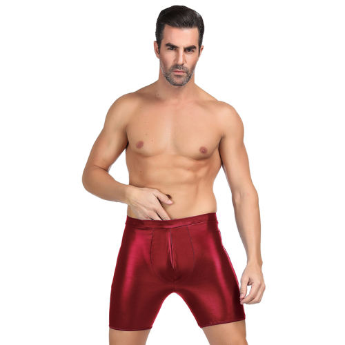 Red Color Men‘s Patent Leather Pants With Exposed Hips PQMP064B