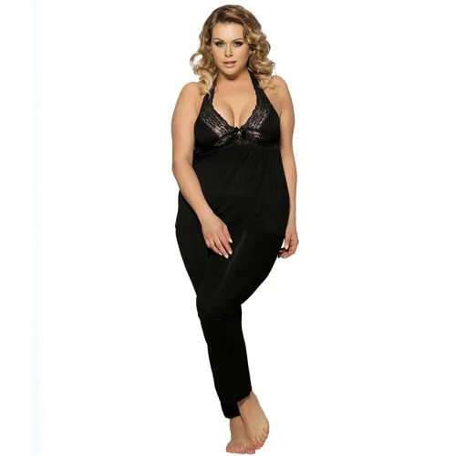 Casual Home Wear Female Pajamas Plus Size Lingerie With Halter Tops PQ80160A