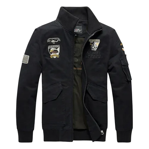 Men's Cotton Jacket Military Casual Plus Size Bomber Jacket PQ8302A