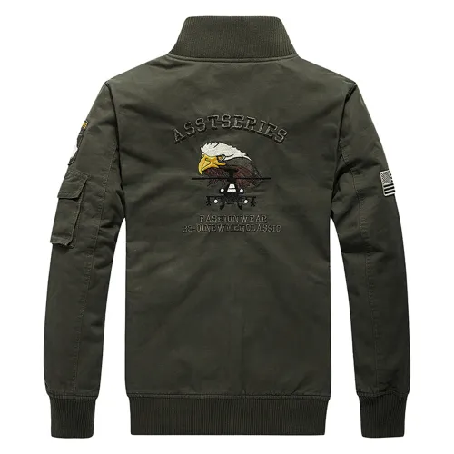 Plus Size Bomber Casual Jacket Men's Cotton Military Jacket PQ8302B