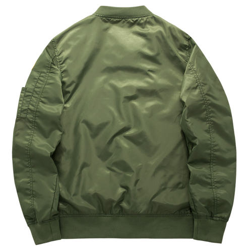 Green Color American Bomber Coat Men's Plus Size Casual Jacket PQ8805D