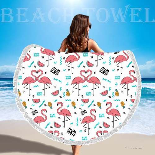 Travel Sport Towel Printed Round Beach Towel Portable Bath Towel PQ11301D