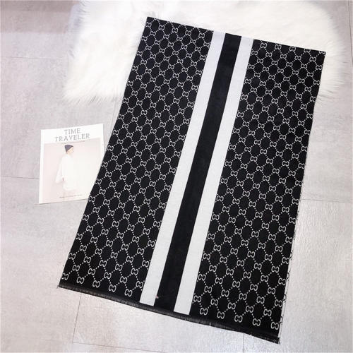 Imitation Cashmere Scarf Women Letter Print Striped Shawl Padded Scarf PQ1980A