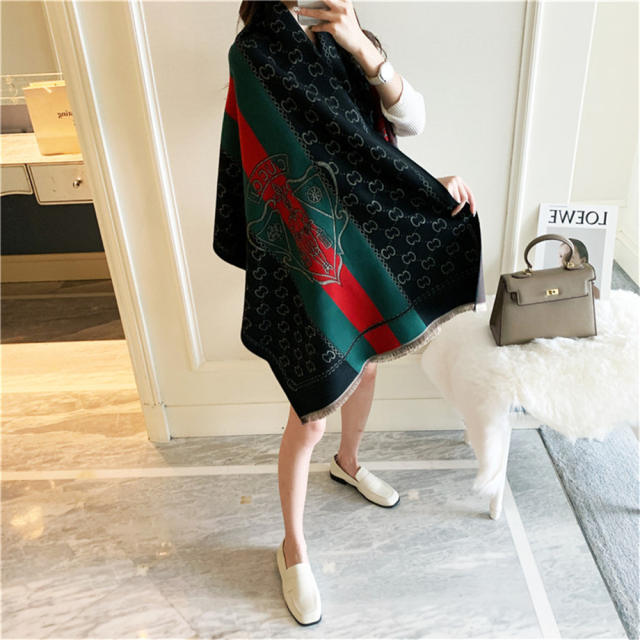 Autumn Imitation Cashmere Scarf Warm Winter Shawl Retro Tassel Scarf PQWJ-1A