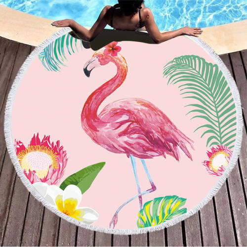 Printed Round Beach Towel Portable Bath Towel Travel Sport Towel PQ11301E