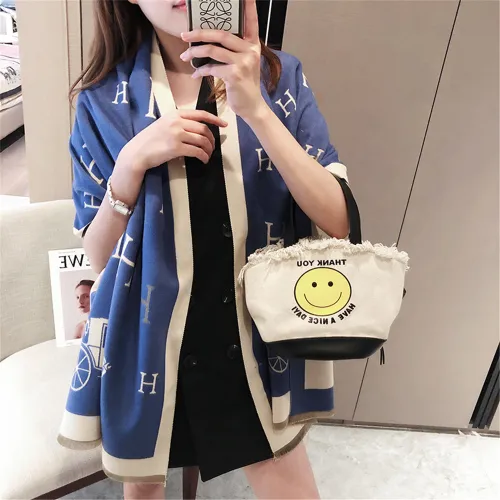 Pink Imitation Cashmere Scarf Women Autumn Scarf Spring Shawl PQWJ-23B
