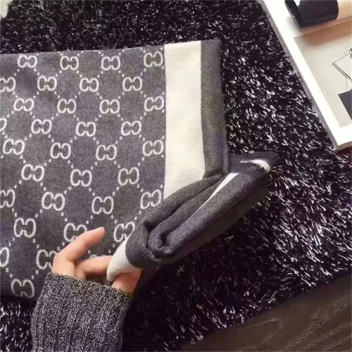 Padded Scarf Imitation Cashmere Scarf Women Letter Print Striped Shawl PQ1980C