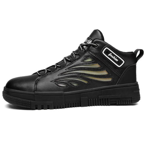 Male Trendy Winter Board Shoes Faux Leather Casual Skater Shoes Skate Sneakers RL8996A