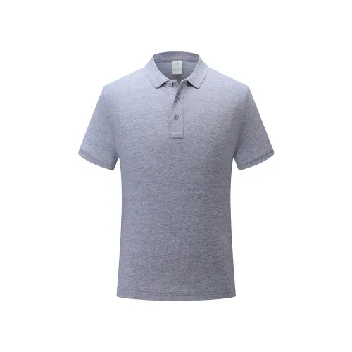 Grey Pure Cotton Lapel Work Shirt for Men Women Officer Polo Shirts PQ7988B