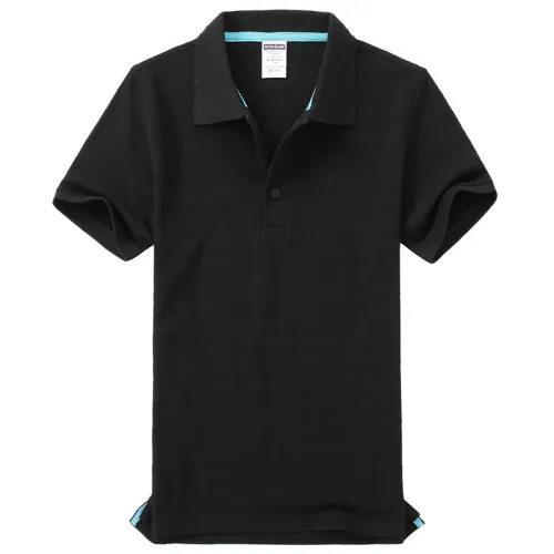 Black Pure Cotton POLO Shirts Men Lapel Workwear Women Advertising Shirts PQ4P002A