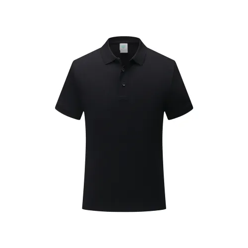 Black Pure Cotton Lapel Work Shirt for Men Women Officer Polo Shirts PQ7988A