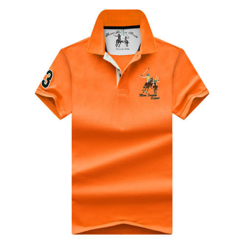 Purple Men Lapel Loose Tops Summer Polo Shirt Cotton Short Sleeve T-shirt PQ2020E