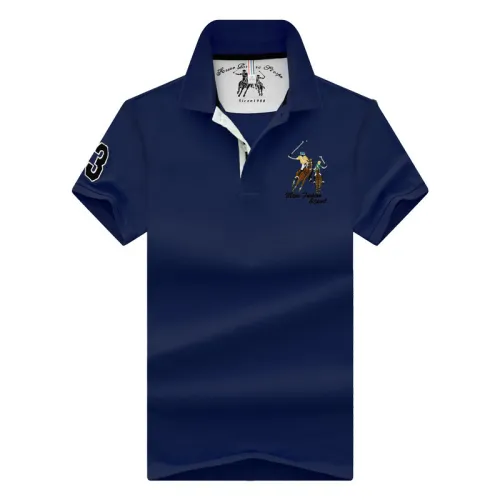 Dark Blue Polo Shirt Cotton Short Sleeve T-shirts Men Lapel Loose Tops PQ2020H