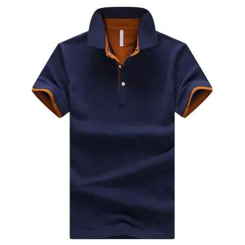Men Polo Shirt Trend T-shirt Solid Color Lapel Short Sleeved Summer Tops PQ501B